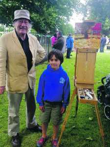 Artist John Shinners pictured with AJ  Photo: Ann Daly Artist