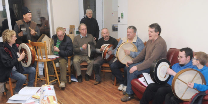 Members of the St Mary's Men's Shed Music Group who are on the lookout for bodhráns. Photo: Gareth Williams