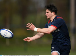 Joey Carbery during Munster Rugby Squad Training at University of Limerick in Limerick. Photo by Piaras Ó Mídheach/Sportsfile