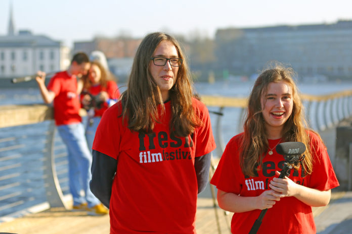 Pictured are Oisin McKeogh, 16 from Clare and Rebecca Jones, 16 from Tipperary, who won the Audience Award of the Limerick Heats of Fresh Film Festival for their film 'The Secret Life', a documentary about a girl struggling with her inner demons. Fresh Festival Festival and Ireland's Young Filmmaker of the Year Awards 2019 run from March 25 – 30, with the finals for the Juniors on Wednesday, March 27 and the finals for the Seniors on Thursday, March 28 in the Odeon, Castletroy Shopping Centre, Limerick. See freshfilmfestival.net. Picture: Dermot Culhane. Limerick Post