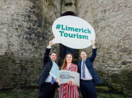 Mayor of Limerick James Collins, Majella O Brien - Tourism officer and Gordon Daly - Director of Services Limerick City and County Council pictured in Limerick today as Limerick launched the new Tourism Strategy, that envisages the total number of visitors to Limerick will reach 1.1 million per annum. Pic. Brian Arthur