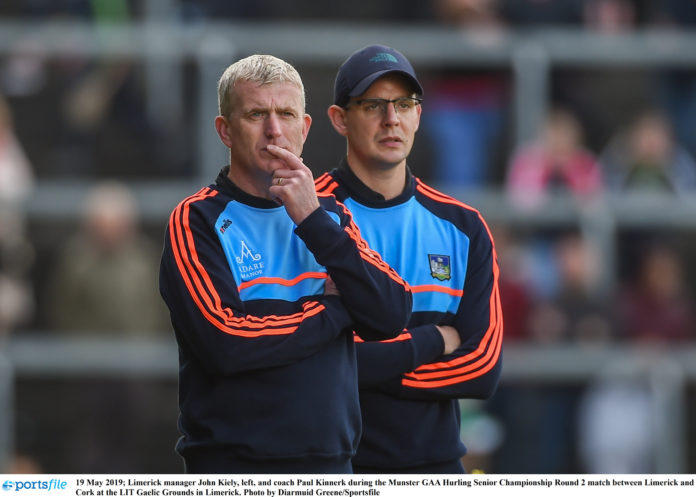 Limerick manager John Kiely, left, and coach Paul Kinnerk Photo by Diarmuid Greene/Sportsfile