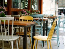 brown wooden table with chairs