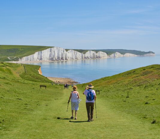 2 men standing on green grass field near body of water during daytime