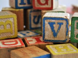 assorted-color alphabet cube toy lot